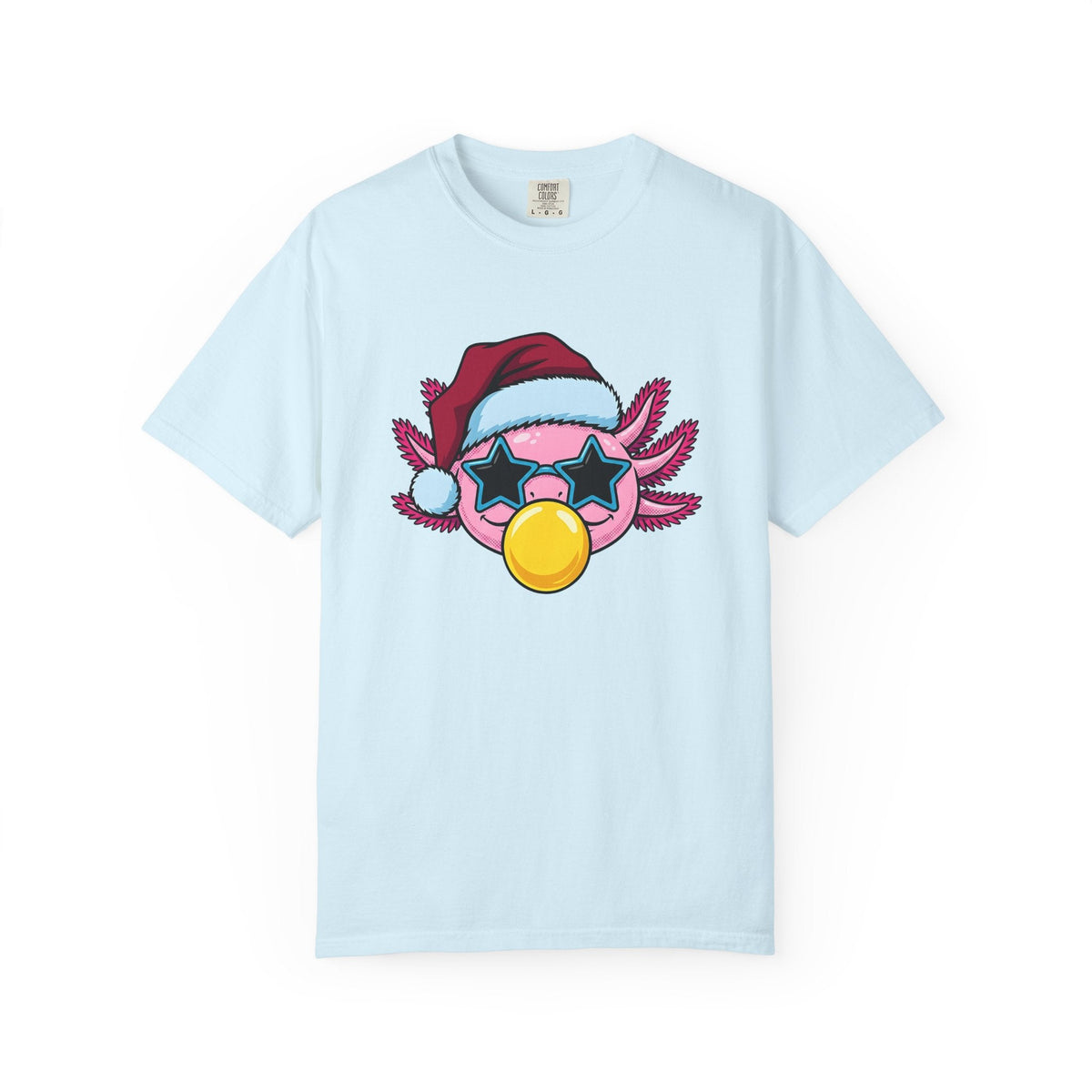 Axolotl Santa Hat Shirt Christmas Animal Unisex Gift Cartoon Tee Mexican