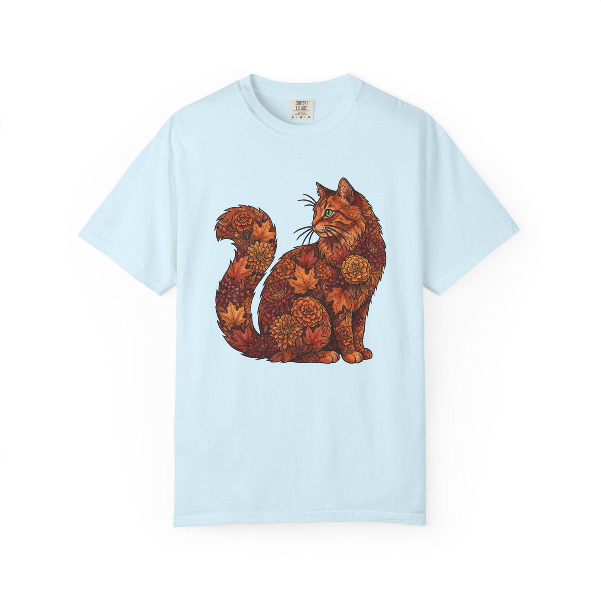 Floral Kitty Shirt Cat Pumpkins Unisex Gift Free Spirit Tee product image 2