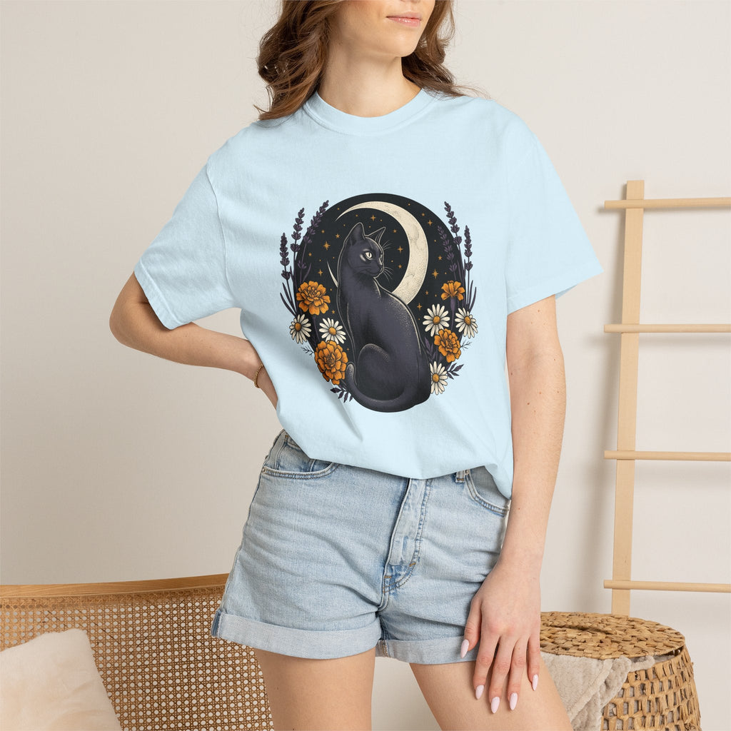 Black Kitten Shirt Cat Flower Gift Women Bohemian Tee product image 9