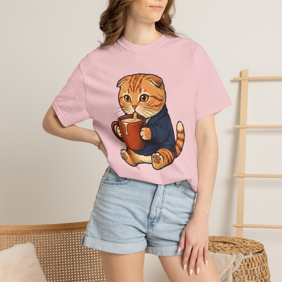 Feline Mocha Shirt Coffee Wildlife Unisex Gift Sweet Tee product image 12
