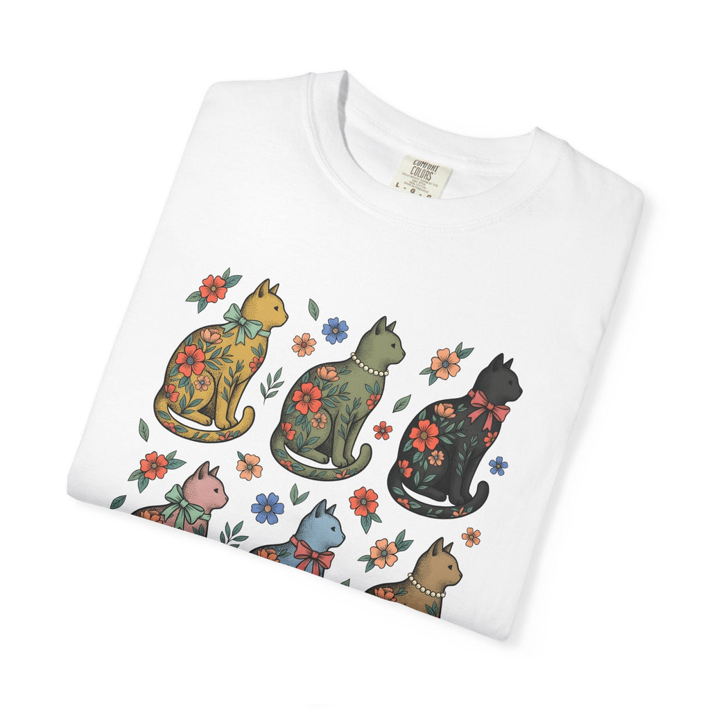 Flower Cat Shirt Animals Plants Unisex Gift Hippie Tee product image 5