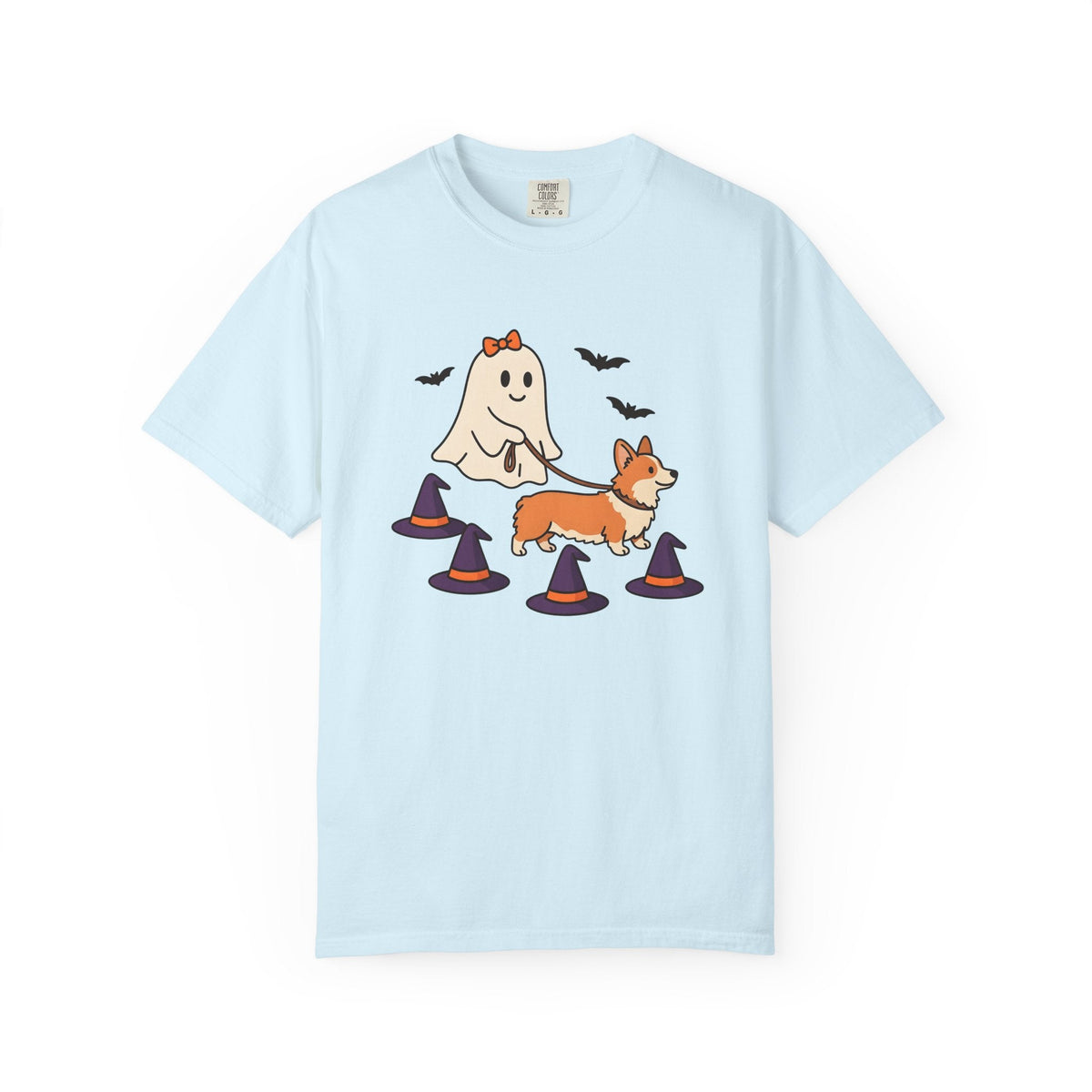 Corgi Ghost Dog Shirt Dog Spooky Gift Women Adorable Tee Pembroke Welsh Corgi T-Shirt Dog Fan Cute Tshirt Horror Graphic Comic Witch Hat