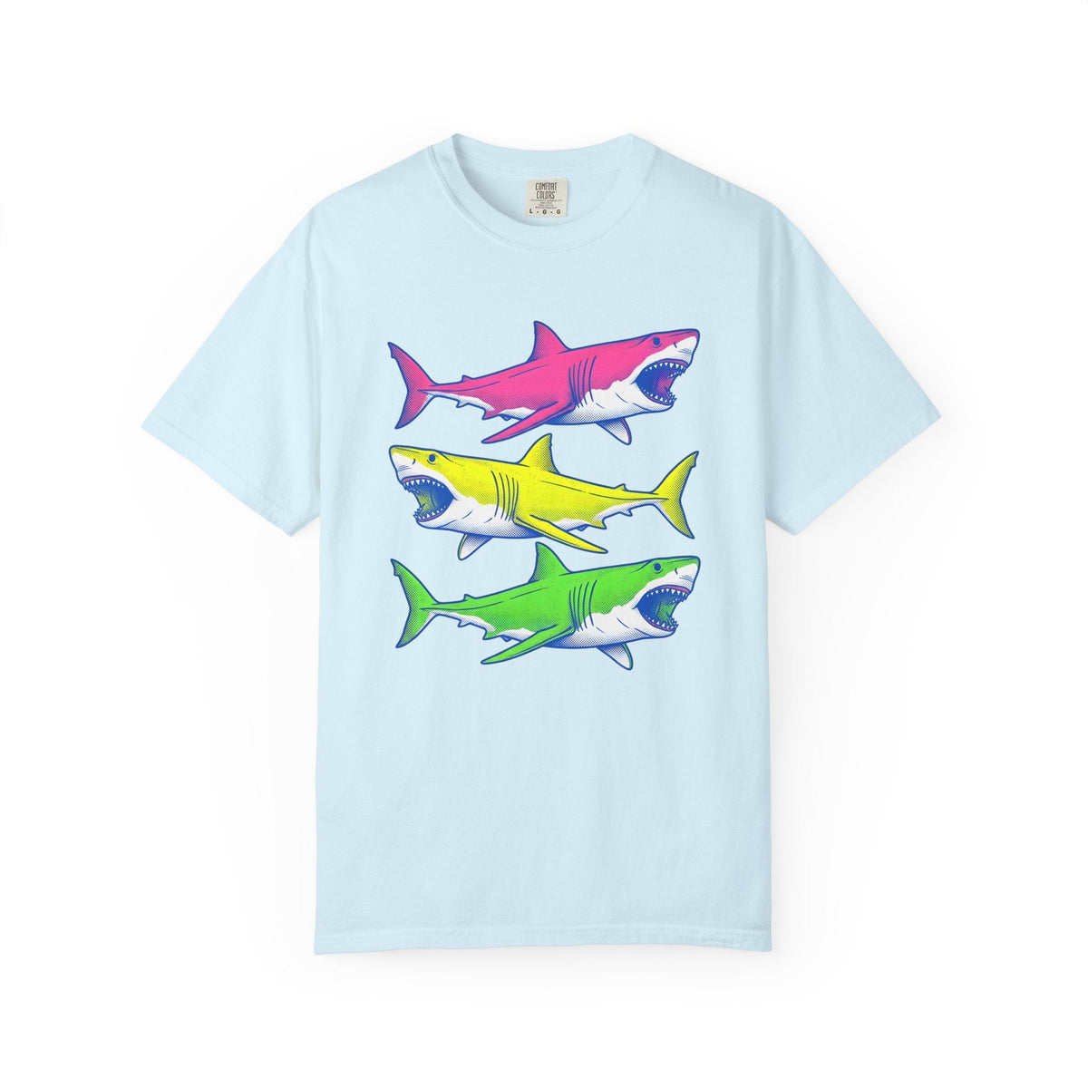 Bright Shark Shirt Ocean Sea Life Unisex Gift Comic Tee product image 2
