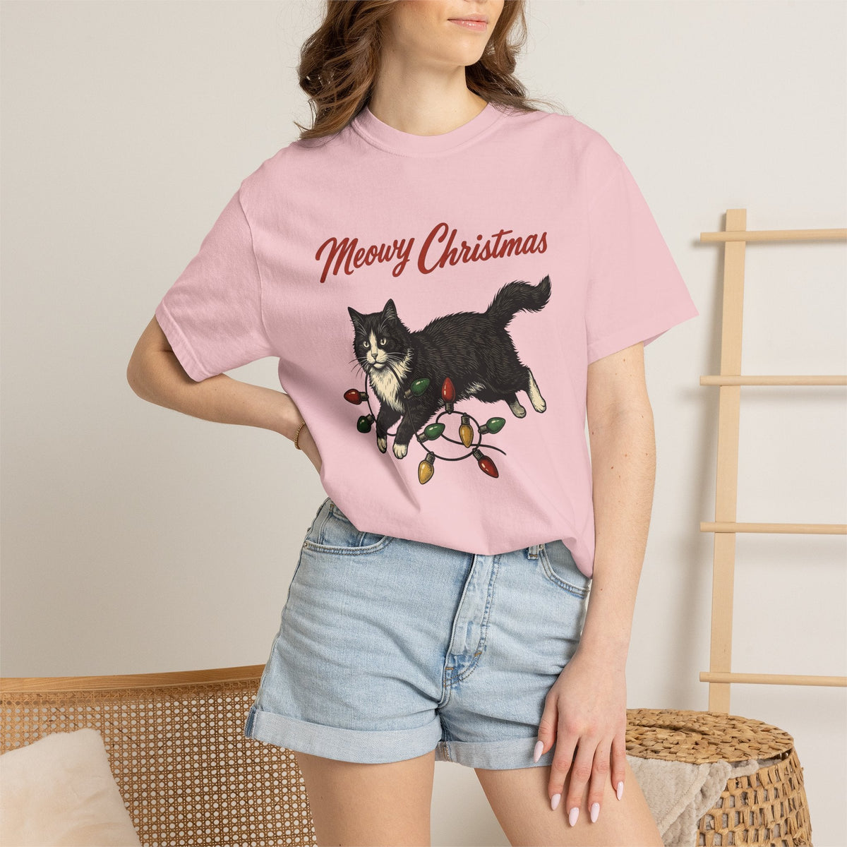 Black Kitty Shirt Christmas Animal Unisex Gift Sketch Tee product image 12