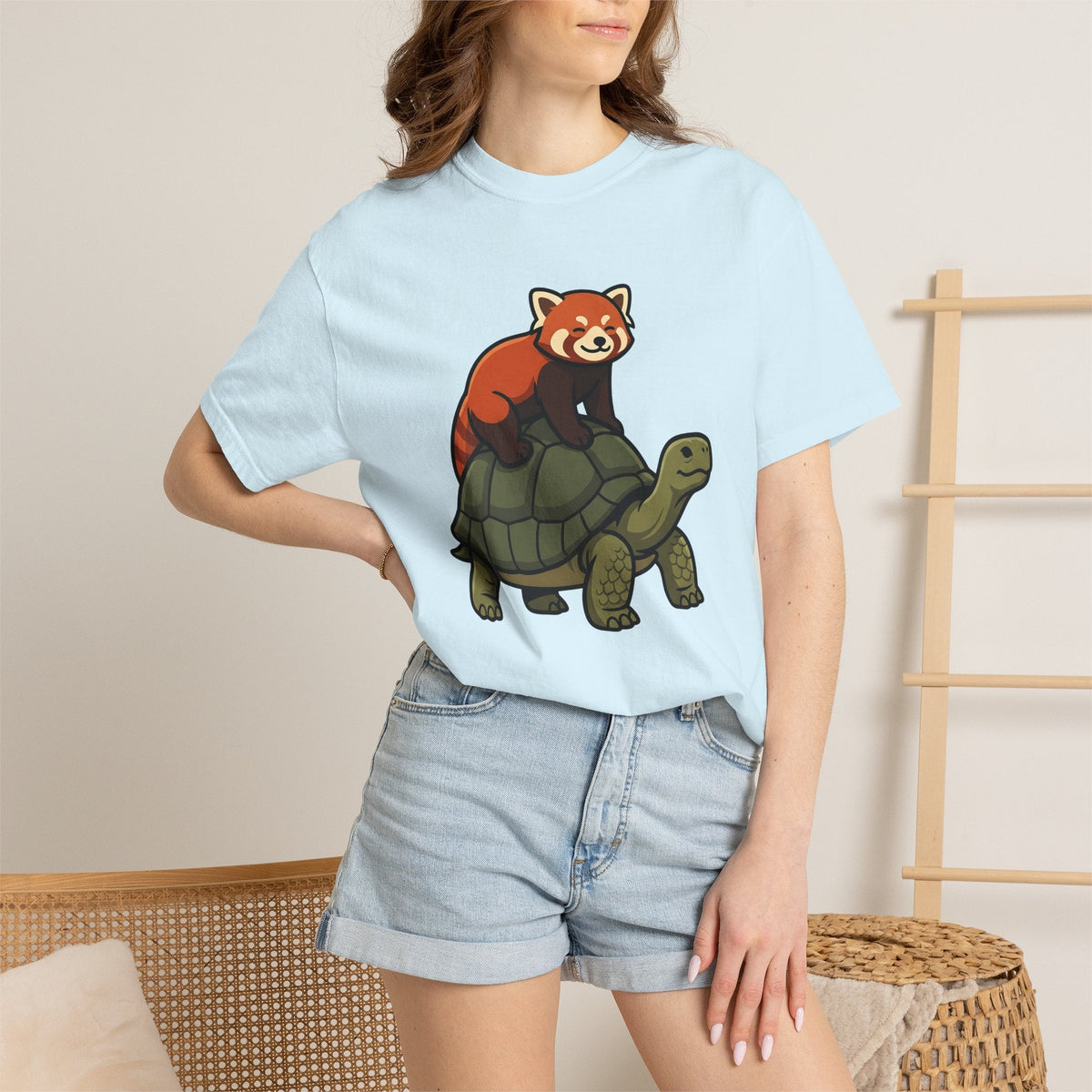 Red Panda Tortoise Shirt Animals Buddies Unisex Gift Sweet product image 9
