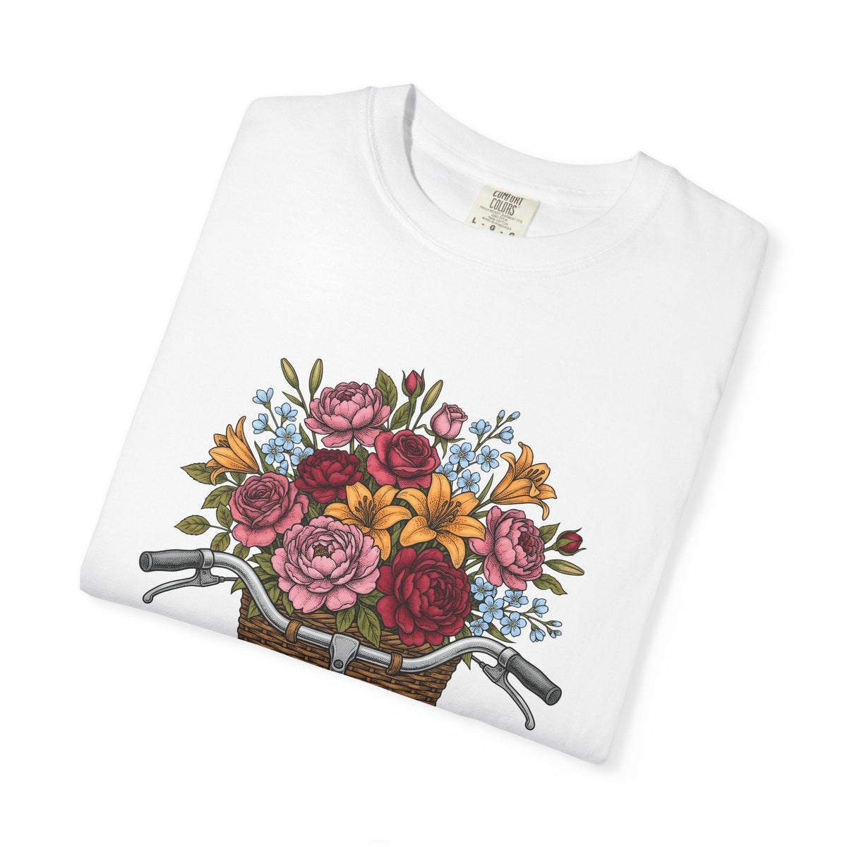 Cycle Basket Flowers Shirt Easter Petals Unisex Gift Floral product image 5