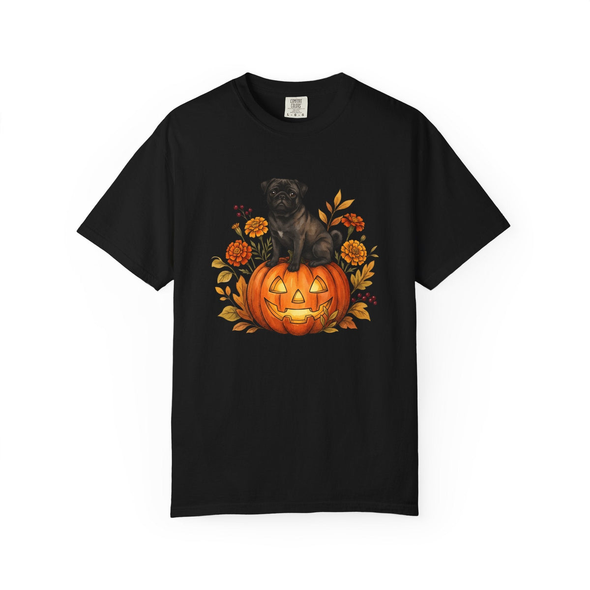 Pug Pumpkin Shirt Halloween Canine Fan Unisex Gift Old product image 4