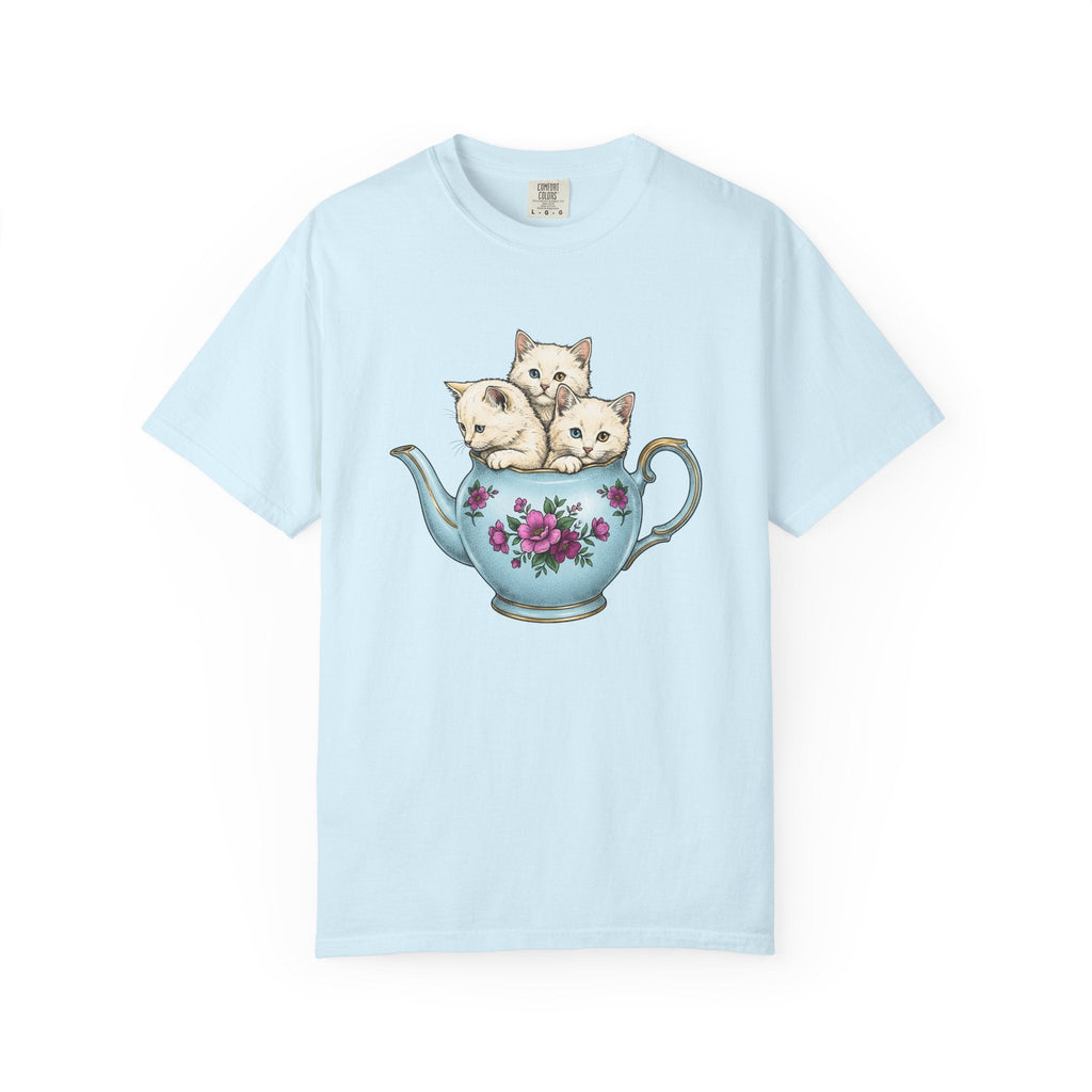 Cat Cup Shirt Cat Beverage Unisex Gift Retro Tee Mug T-Shirt Cat Fan Coffee