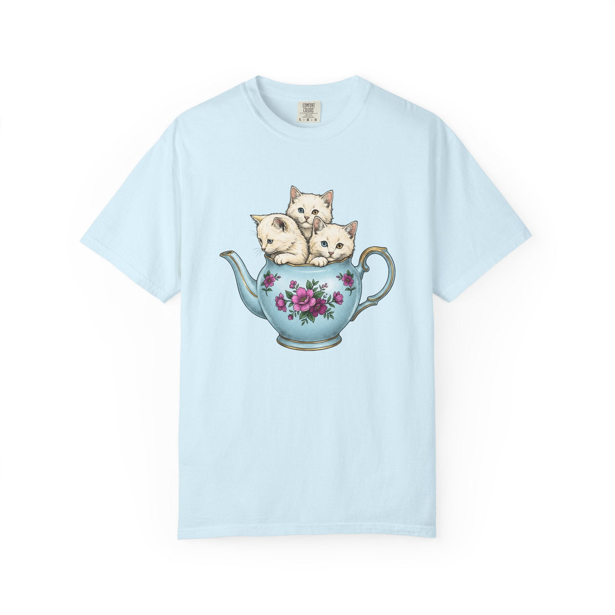 Cat Cup Shirt Cat Beverage Unisex Gift Retro Tee Mug T-Shirt Cat Fan Coffee