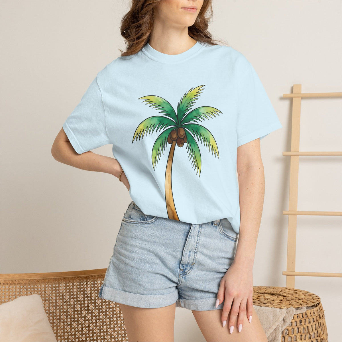 Palm Leaf Shirt Tropical Beach Unisex Gift Watercolor Tee product image 9