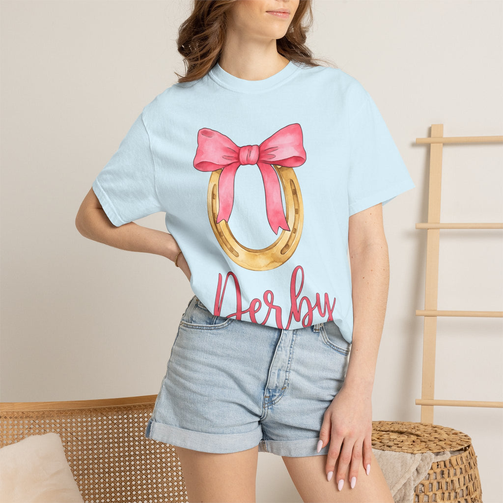 Horseshoe Bow Shirt Derby Racing Unisex Gift Artistic Tee product image 9