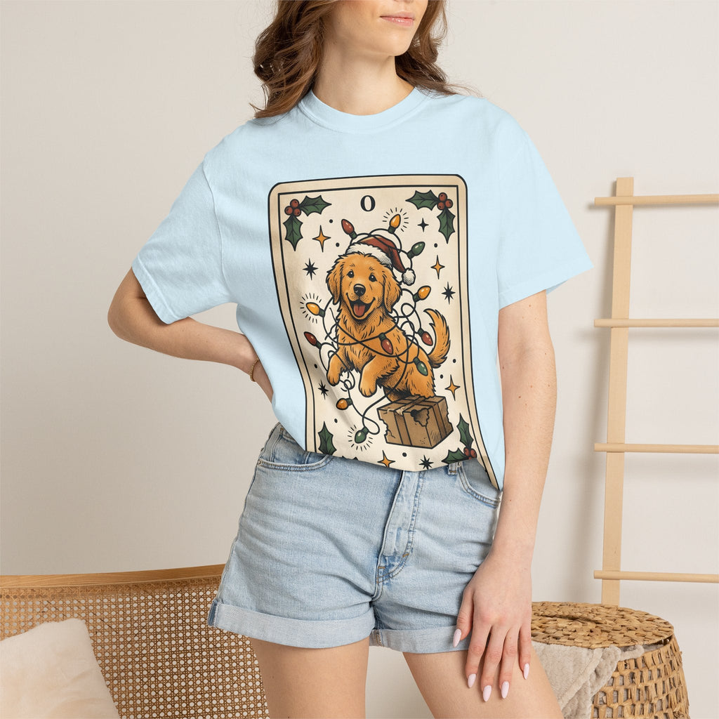 Golden Retriever Fairy Lights Retro T-Shirt – Christmas Dog product image 9