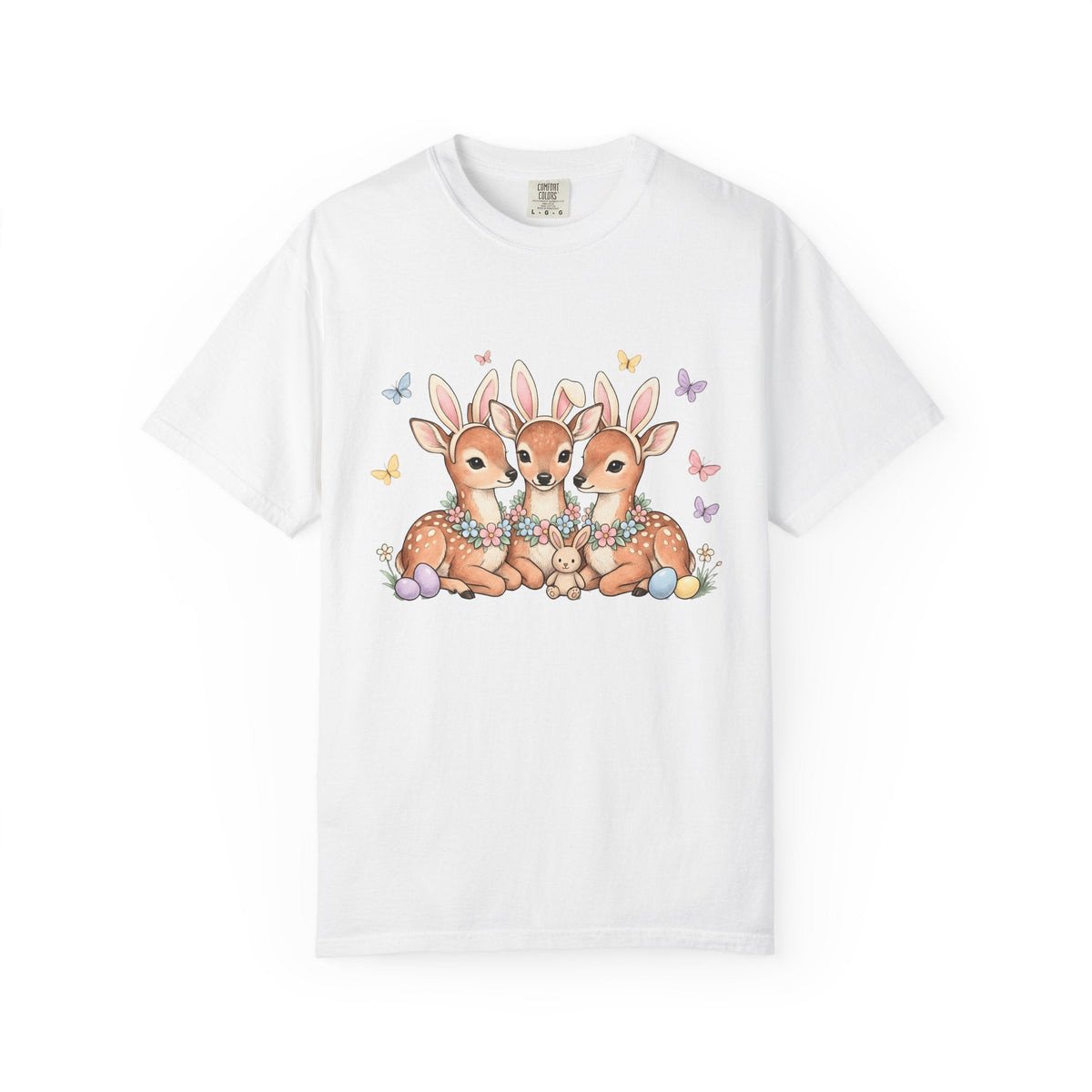 Deer Trio Shirt Easter Animal Unisex Gift Cute Tee Fawns product image 1
