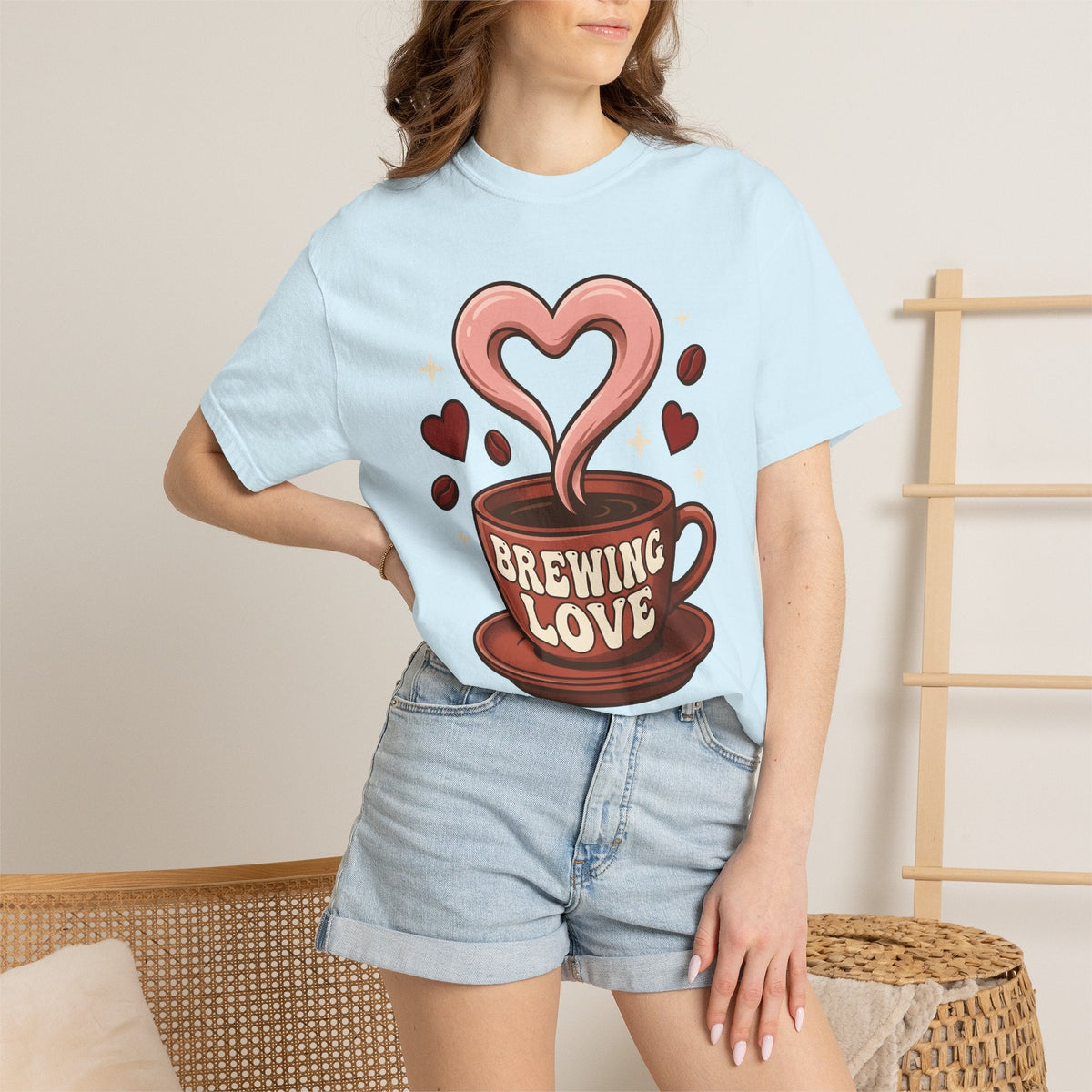 Coffee Cup Heart Shirt Valentines Day Coffee Gift Women Cartoon Tee Mug T-Shirt Valentine Fan Coffee Cup Tshirt Coffee Design Retro Coffee