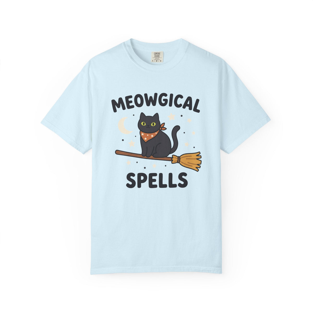 Black Cat Broom Shirt Halloween Gift for Women Cute Tee product image 2