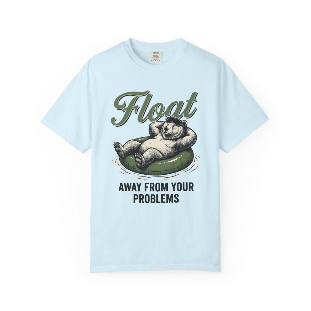 Bear Swim Ring Shirt Funny Pets Unisex Gift Line Art Tee Inflatable Ring T-Shirt