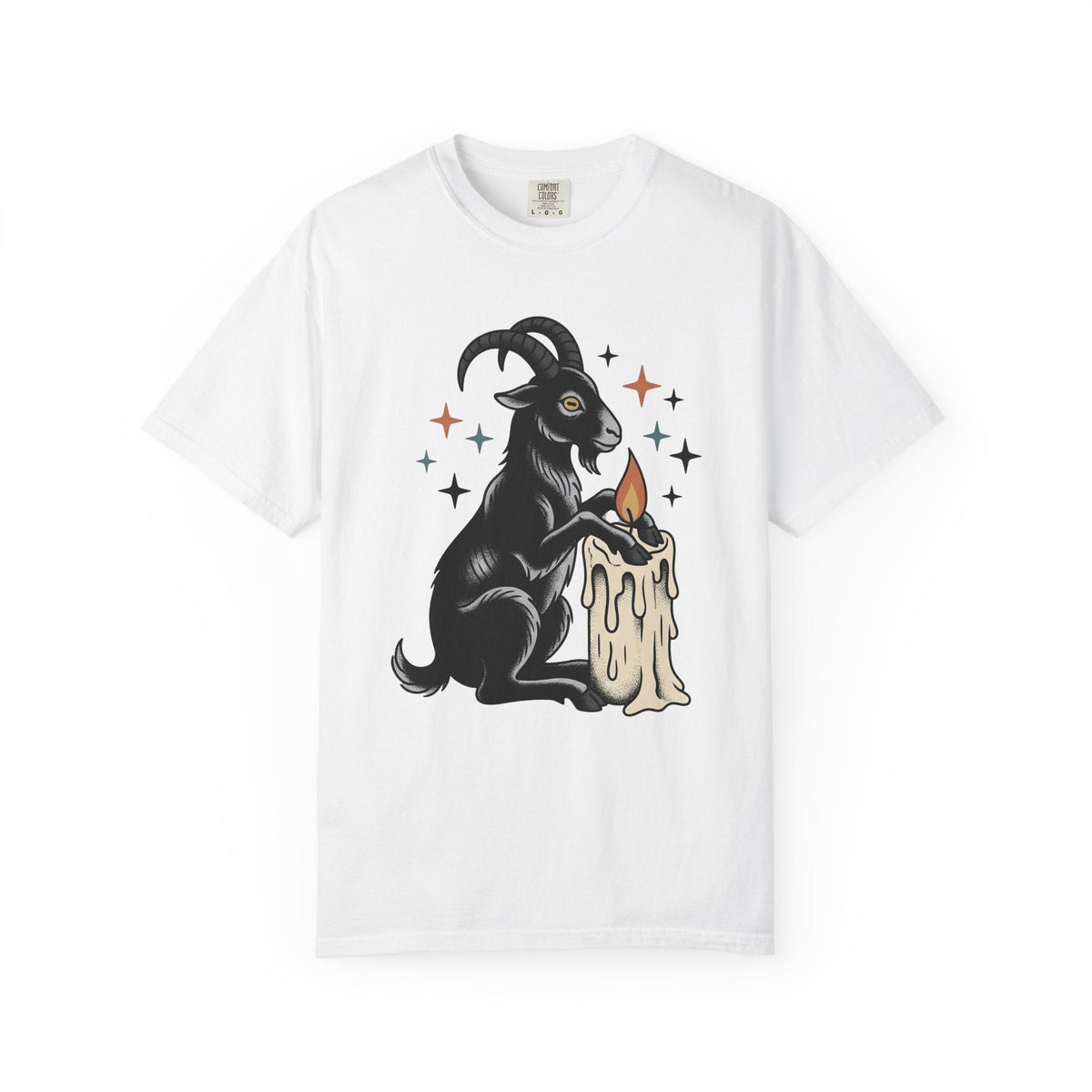 Goat Candle Shirt Boho Chic Gothic Unisex Gift Tattoo Tee product image 1