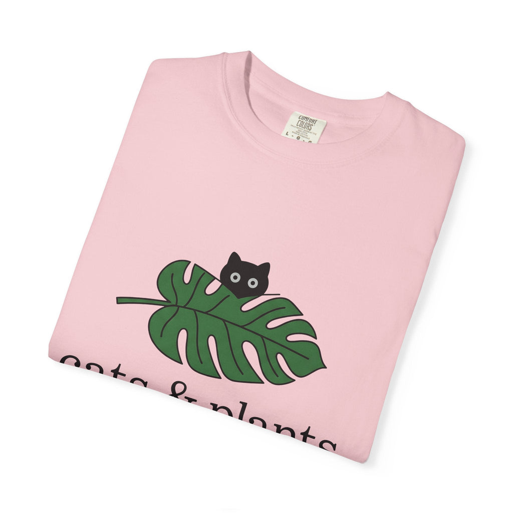 Black Feline Foliage Shirt Cat Greenery Gift Women Plain product image 11