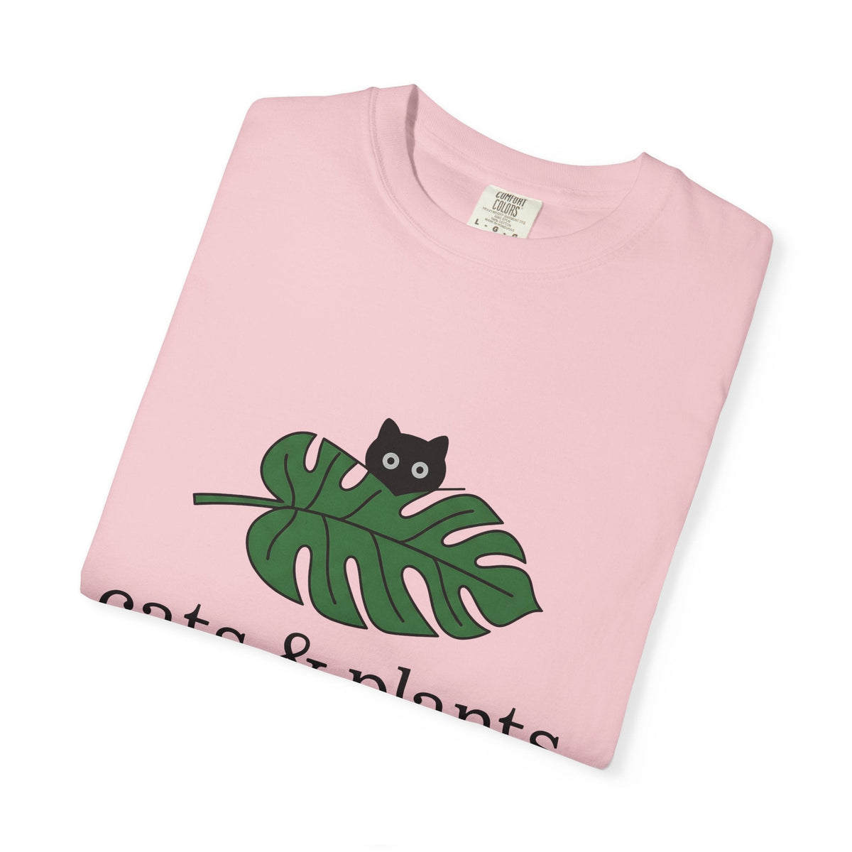 Black Feline Foliage Shirt Cat Greenery Gift Women Plain product image 11