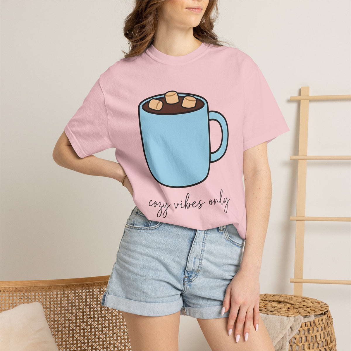 Warm Chocolate Mug Shirt Drinks Snug Unisex Gift Line Art Tee Hot Chocolate