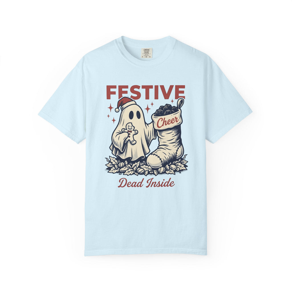 Ghost Santa Hat Shirt Christmas Humor Unisex Gift Vintage Tee Santa Hat T-Shirt