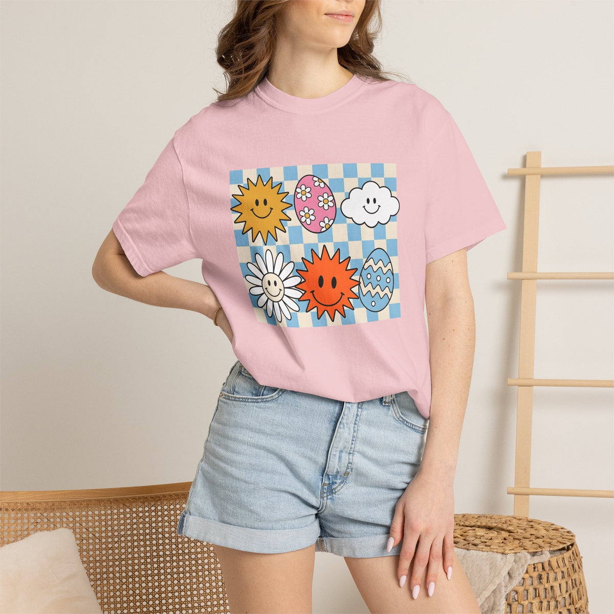 Smiley Faces Shirt Easter Spring Unisex Gift Cartoon Tee product image 12