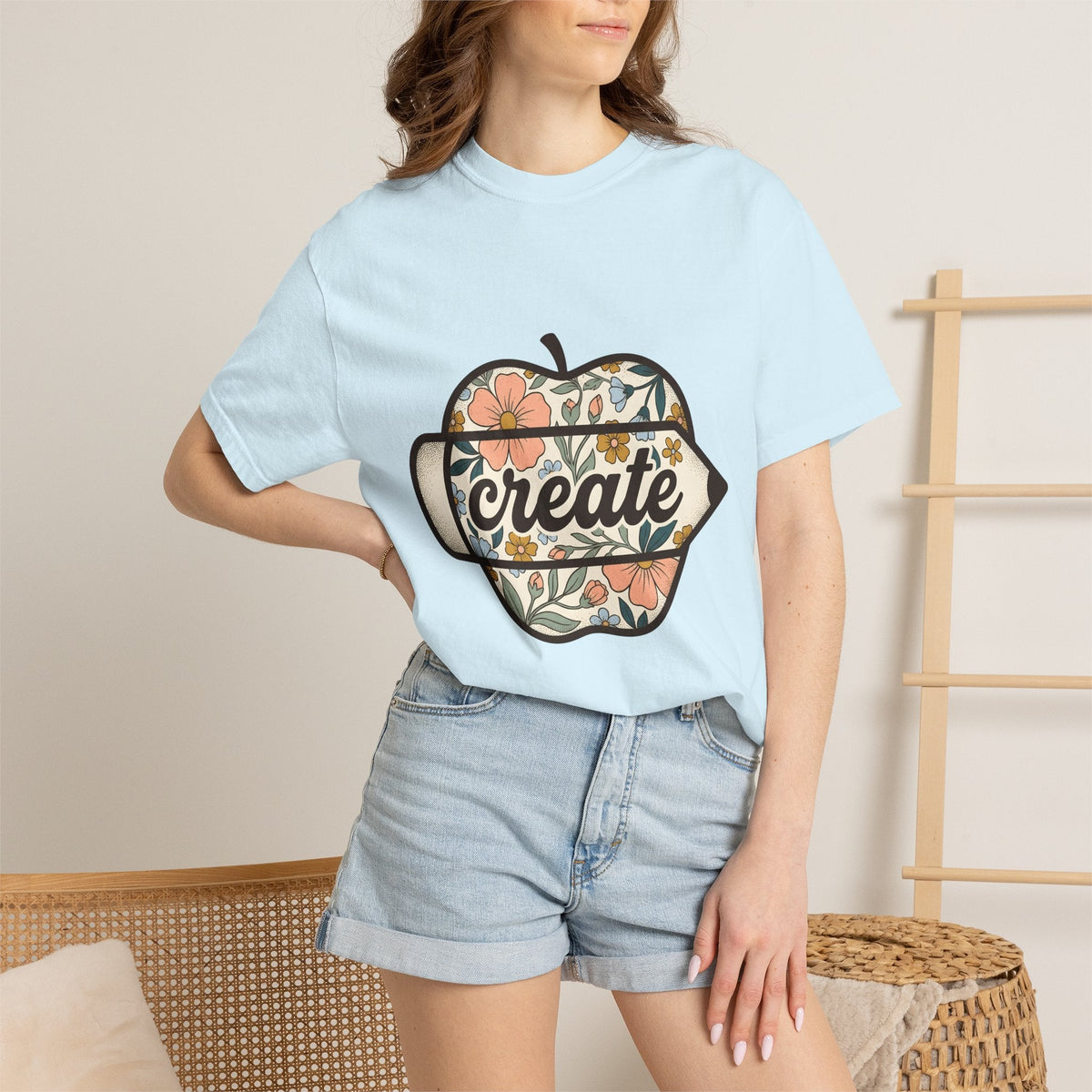 Flower Apple Pen Shirt Teachers School Unisex Gift Hippie product image 9