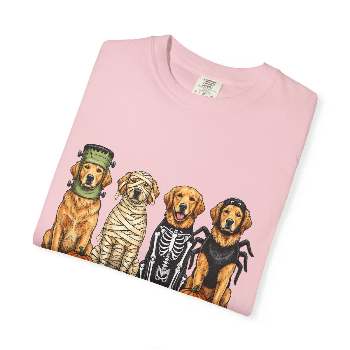 Golden Retriever Puppies Shirt Dog Spooky Gift Women Sketch product image 12