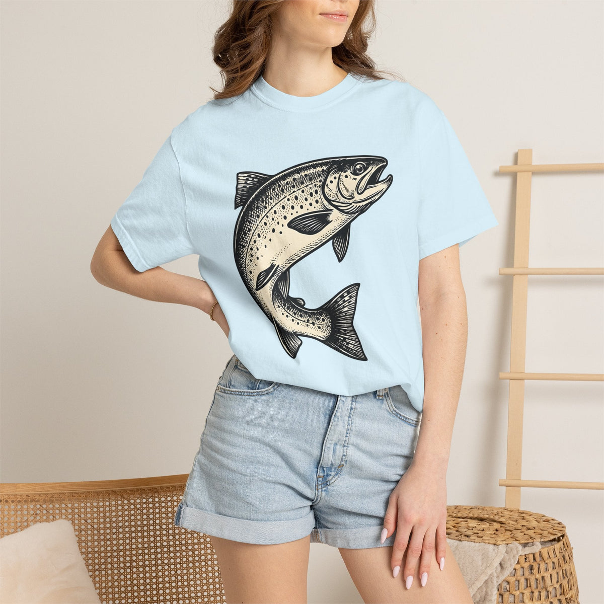 Brown Trout Shirt Fishing Nature Unisex Gift Old School Tee product image 9