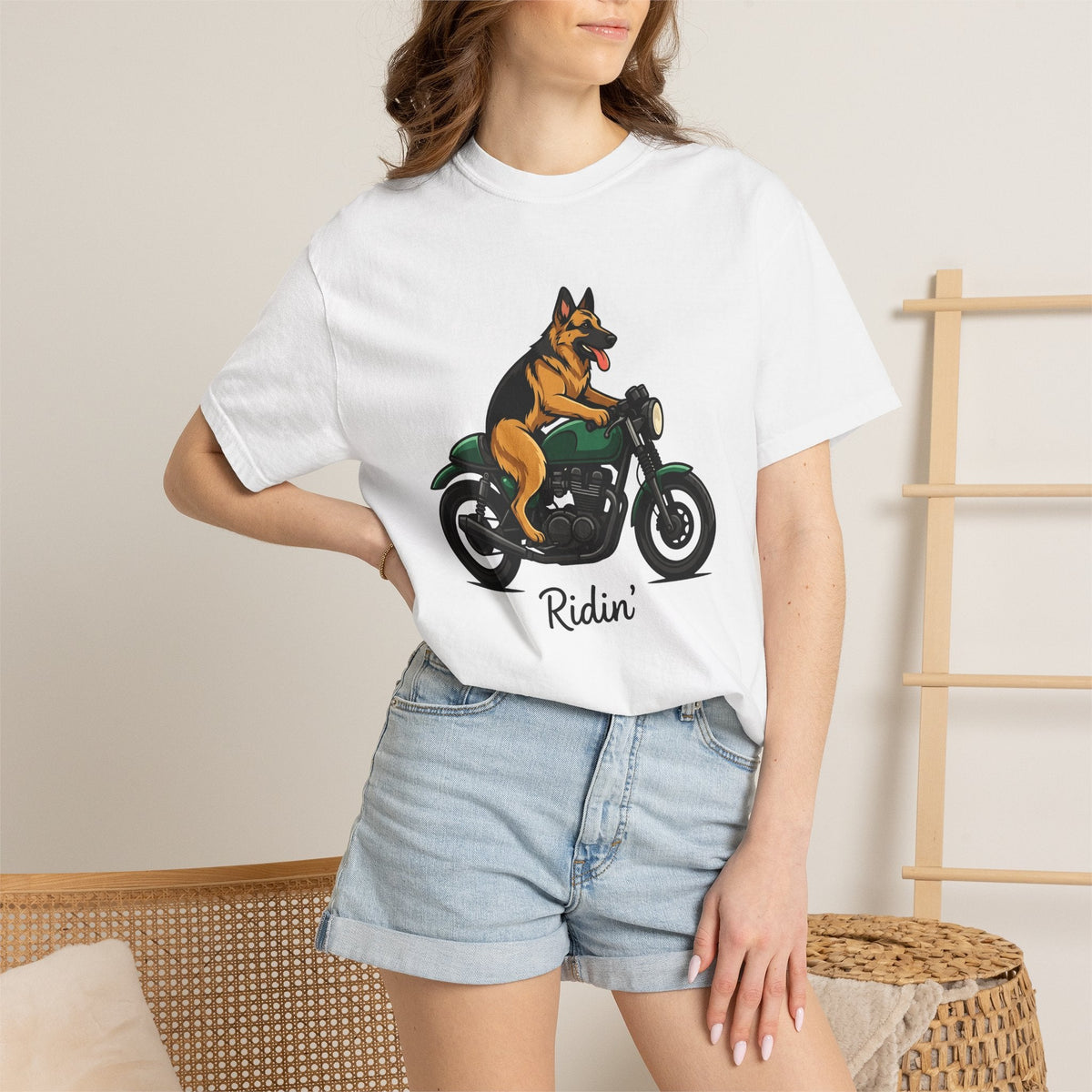 German Shepherd Motorcycle Shirt Dog Biker Gear Unisex Gift product image 6