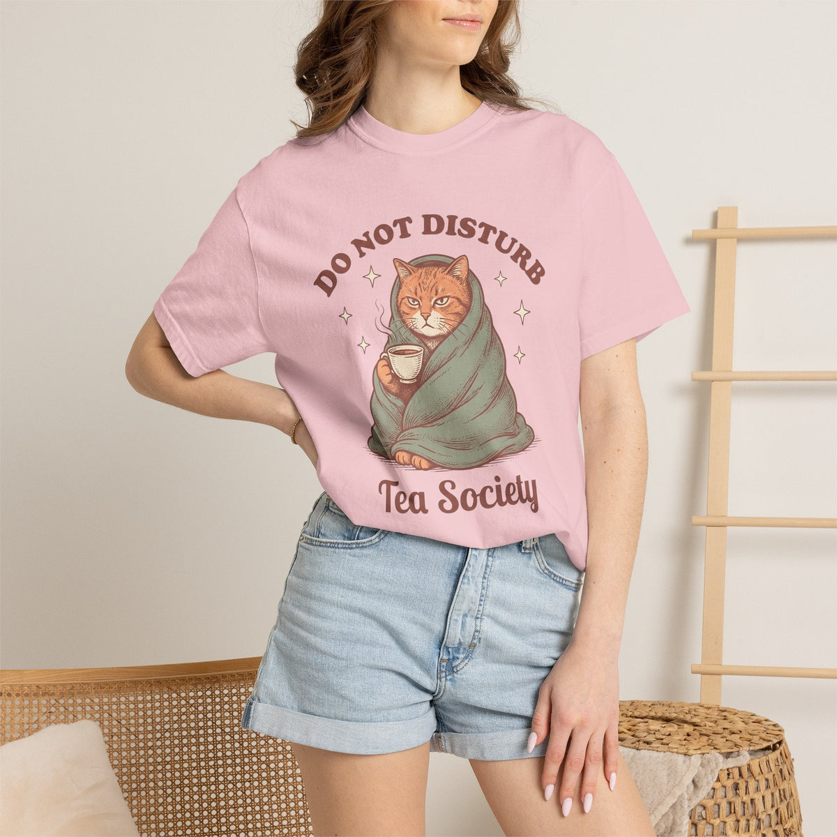 Kitten Blanket Shirt Tea Mammal Unisex Gift Distressed Tee Baby Blanket T-Shirt