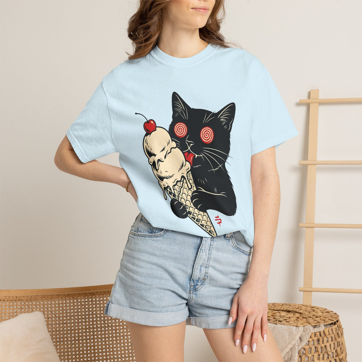 Black Cat Shirt Food Unisex Gift Bold Graphic Tee Kitty product image 9