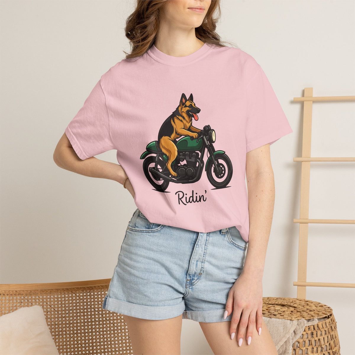 German Shepherd Motorcycle Shirt Dog Biker Gear Unisex Gift product image 12