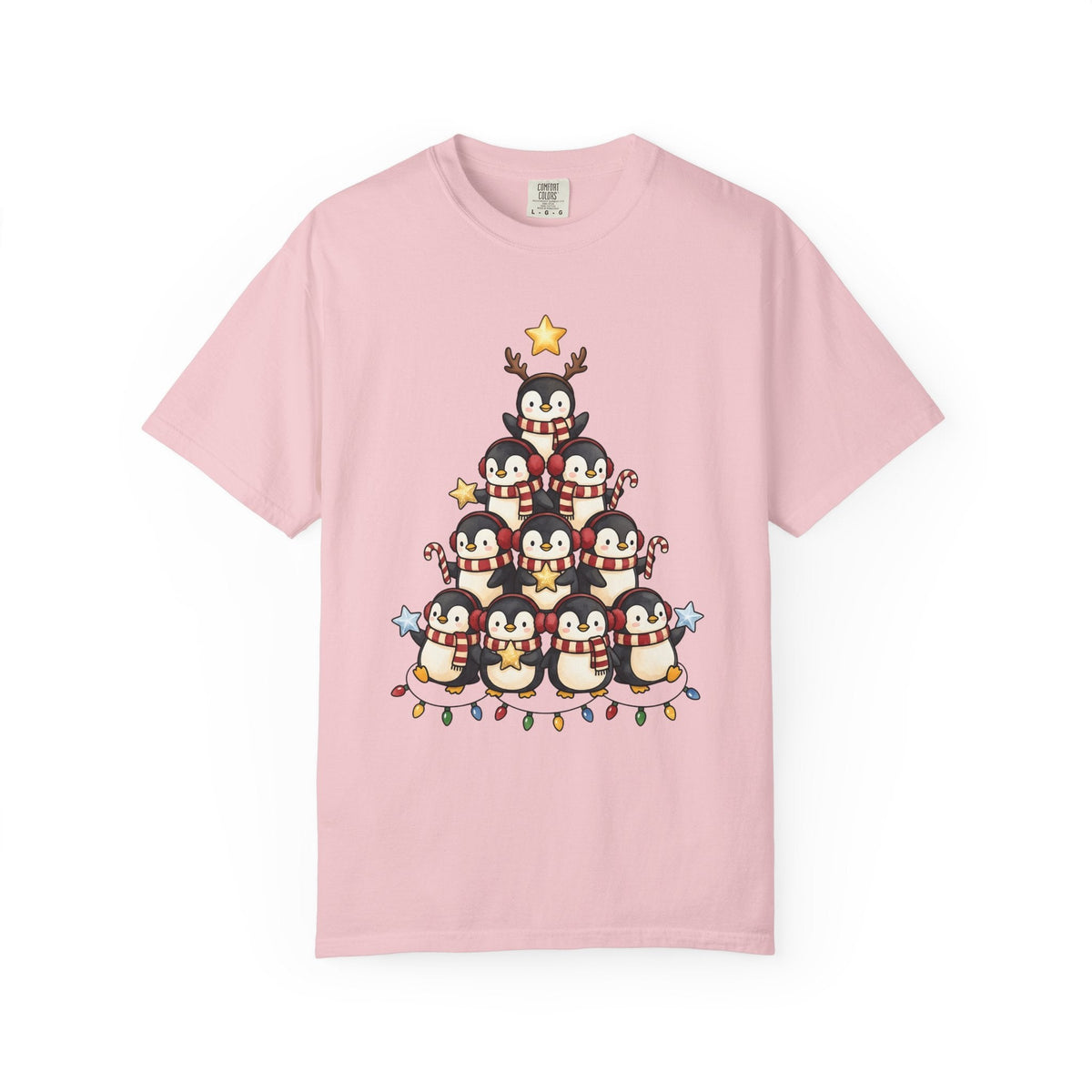 Penguin Tree Shirt Christmas Fauna Gift Women Cartoon Tee product image 3