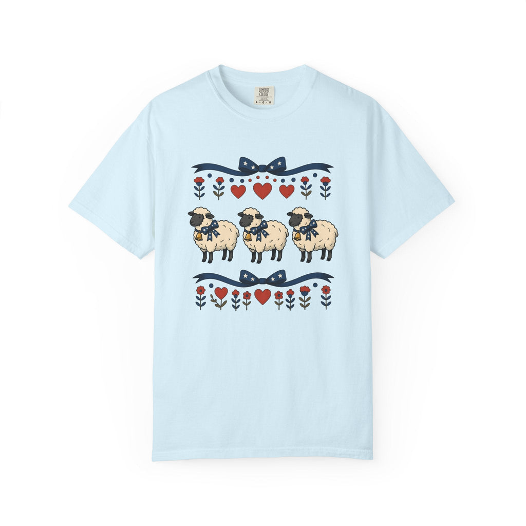 Sheep Trio Shirt 4th Of July Farmhouse Unisex Gift Folk Art product image 2