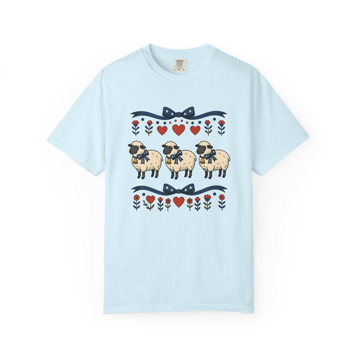 Sheep Trio Shirt 4th Of July Farmhouse Unisex Gift Folk Art product image 2