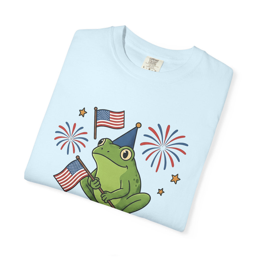 Frog Party Hat Shirt 4th Of July Animal Unisex Gift Cartoon Tee Toad T-Shirt
