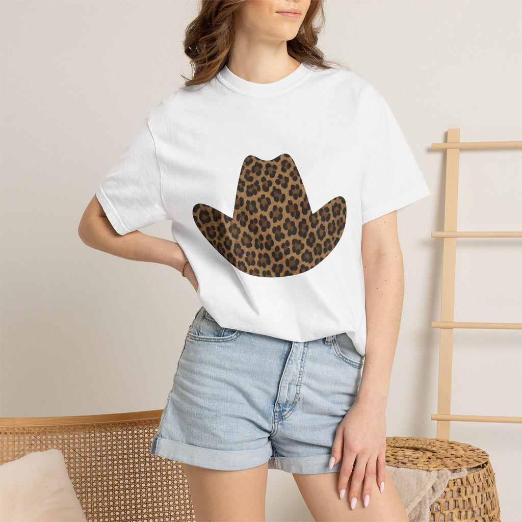 Spotted Cowboy Hat Shirt Animal Print Rustic Unisex Gift Graphic Tee Cowboy Hat