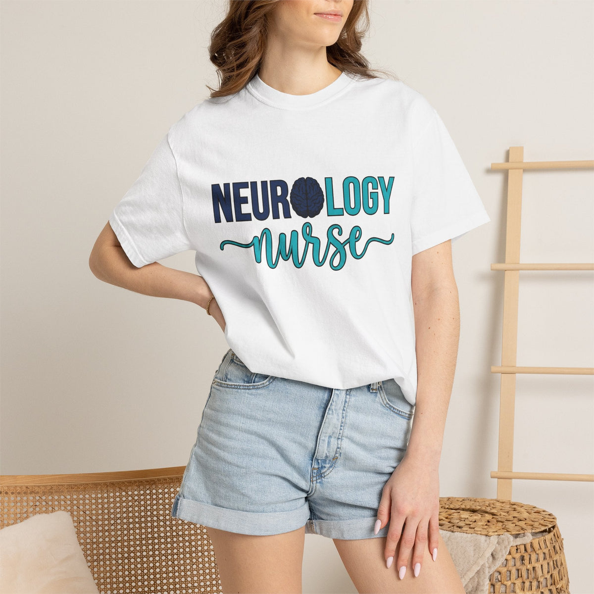 Brain Art Shirt Nurse Hospital Gift Women Heavy Tee product image 6