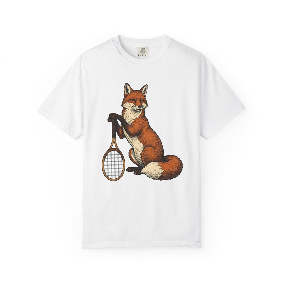 Fox Tennis Racquet Shirt Sports Fauna Unisex Gift Old product image 1