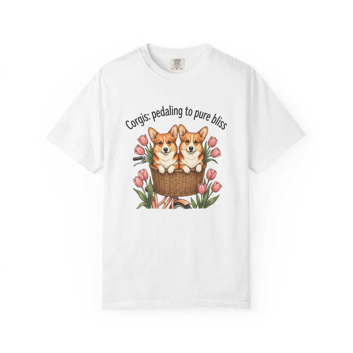 Corgi Dogs Shirt Dog Blossom Unisex Gift Line Art Tee product image 1