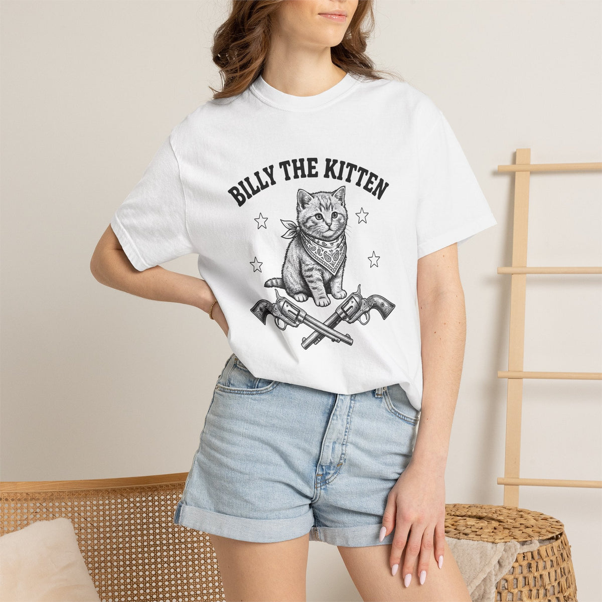 Cowboy Kitten Shirt Cat Western Unisex Gift Vintage Tee product image 6
