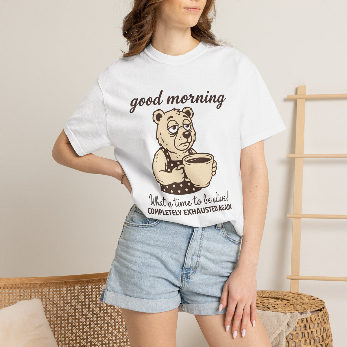 Sleepy Bear Java Shirt Funny Random Latte Unisex Gift product image 6