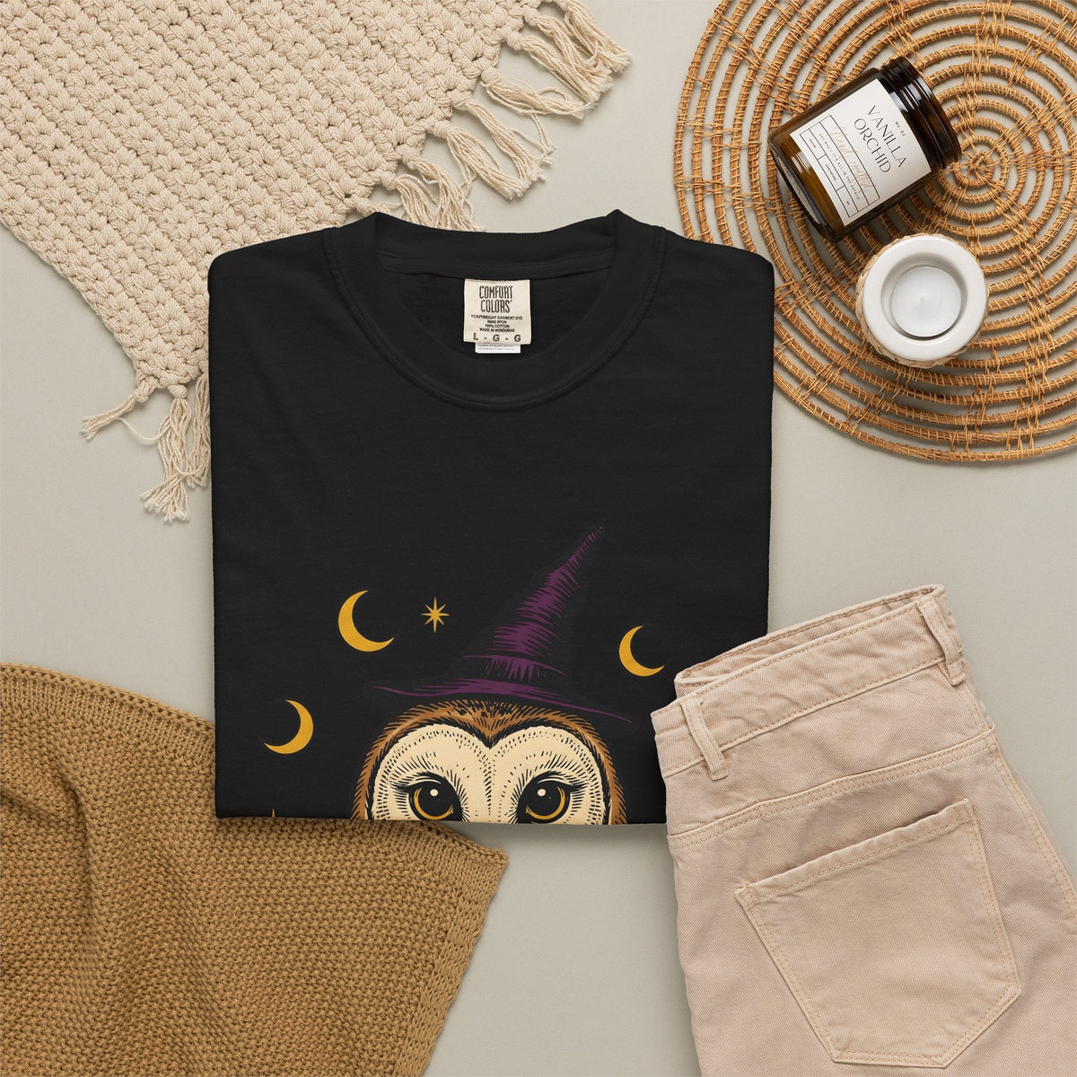 Owl Wizard Hat Shirt Halloween Wildlife Unisex Gift Sketch Tee Wizard Hat