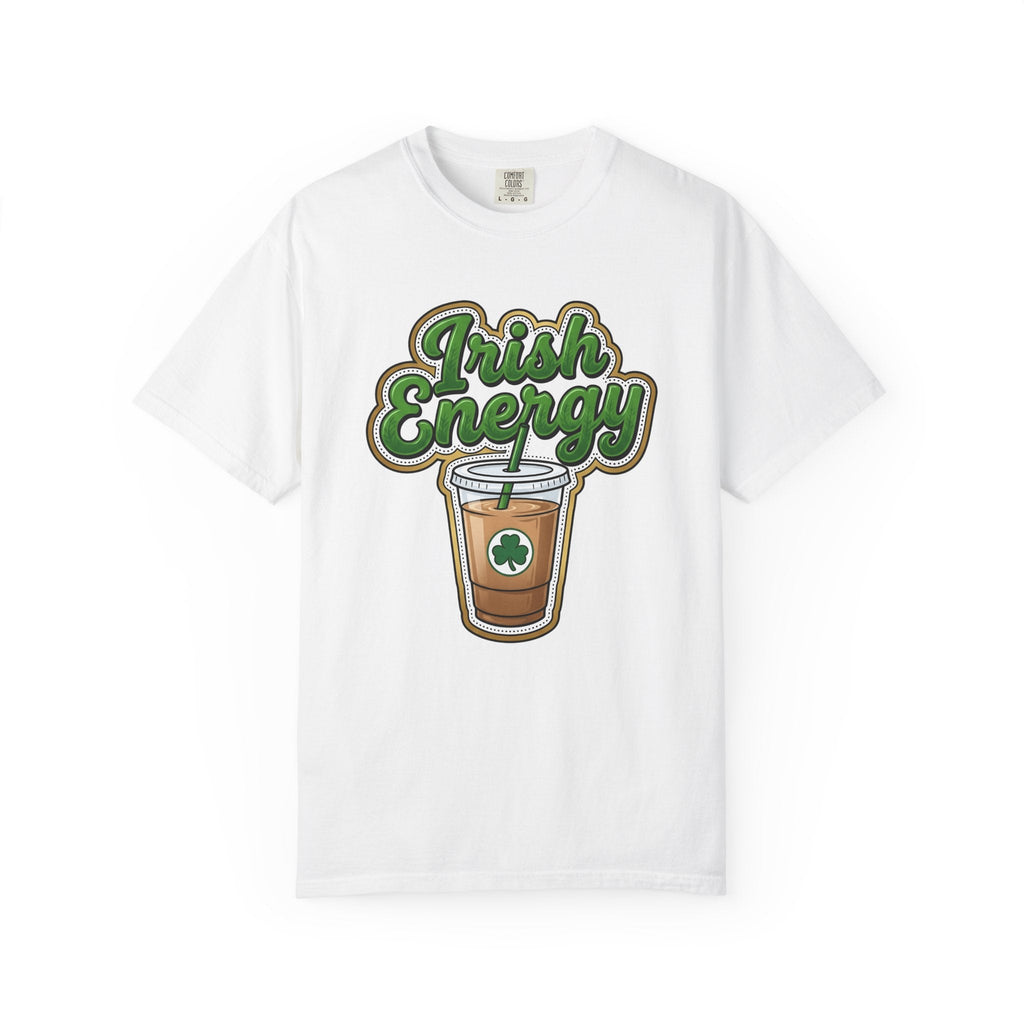 Iced Latte Glass Shirt St Patrick's Day Mocha Unisex Gift Comic Tee Coffee Cup