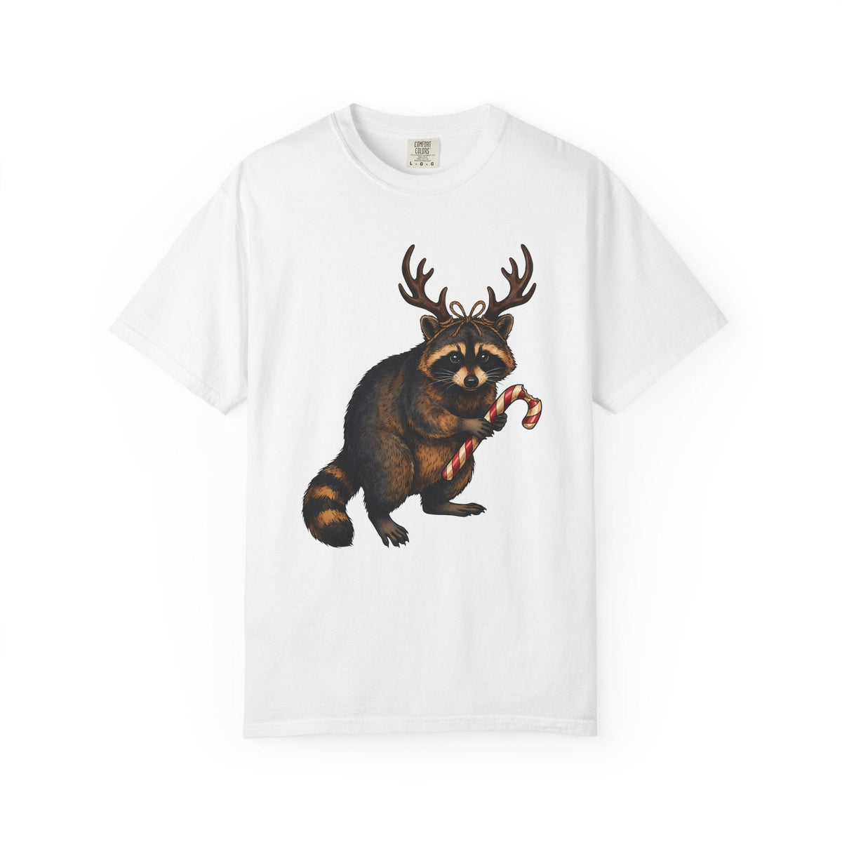 Raccoon Antlers Shirt Christmas Critter Unisex Gift Cartoon product image 1