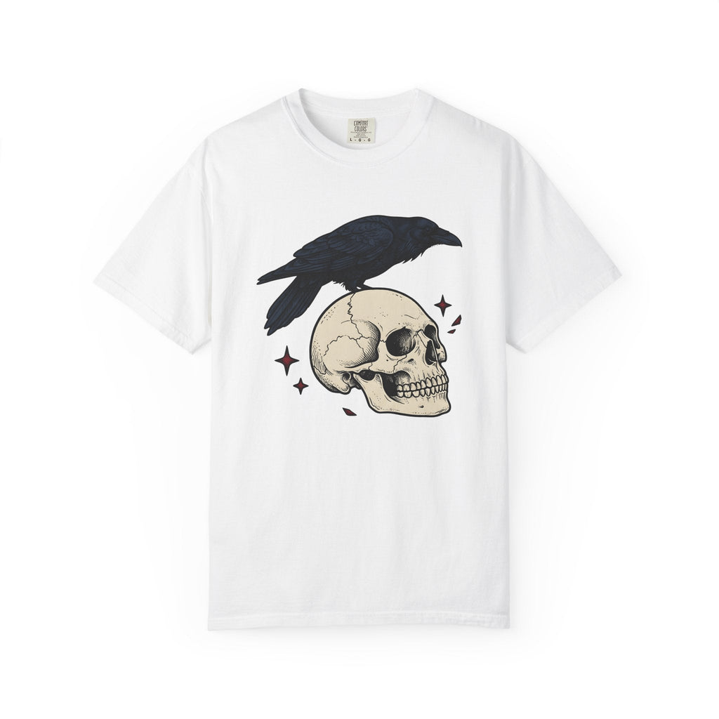 Raven Skull Shirt Halloween Gothic Unisex Gift Tee Crow product image 1