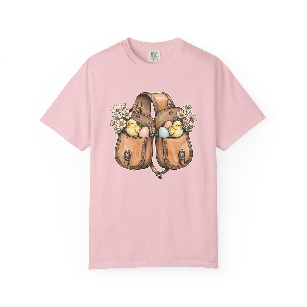 Baby Chicken Bag Shirt Easter Flowers Unisex Gift Floral Tee Chick Bag T-Shirt