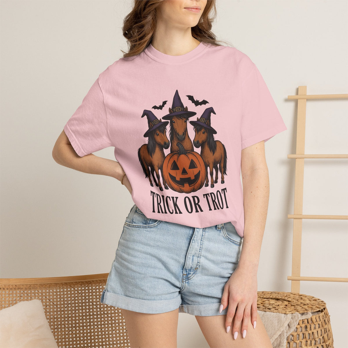 Witch Horse Hat Shirt Halloween Livestock Unisex Gift Classic Tee Sorcery