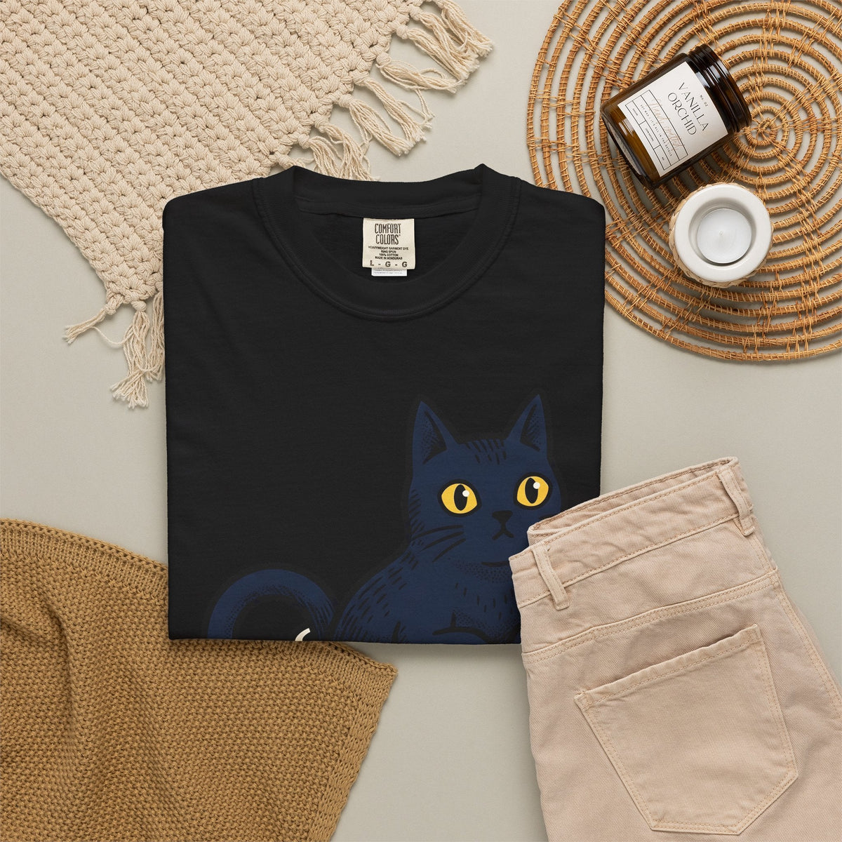 Black Cat Coffee Mug Shirt Halloween Espresso Unisex Gift Comic Tee Cat Mug
